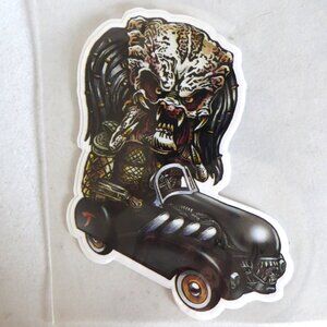 NEW PREDATOR ALIEN RIDING ALIEN PEDAL CAR VINYL DECAL STICKER